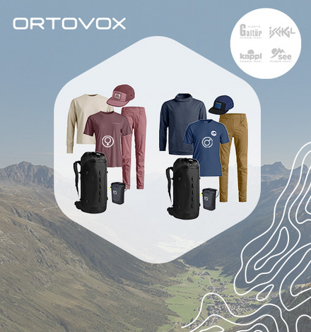 Ein Ortovox Ausr&uuml;stungspaket im Wert von &uuml;ber 550 Euro erwartet die Teilnehmenden beim Bergzeit Alpincamp.