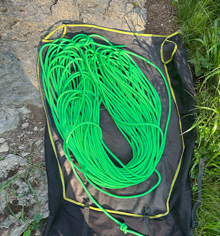 Sind das wirklich 70 Meter Seil? Da ist noch so viel Platz auf der Seilplane!