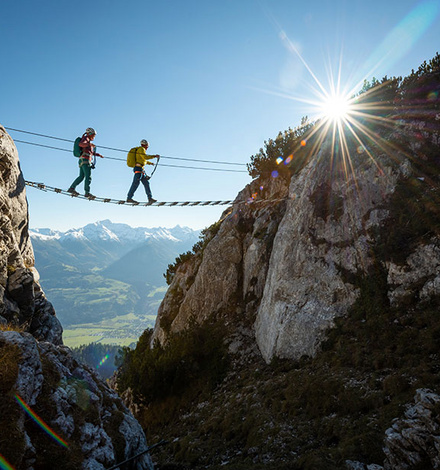 Das atemberaubende Panorama des Dachstein-Klettersteigs.