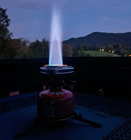 Die Flamme l&auml;sst sich pr&auml;zise Regulieren. Von minimaler Leistung...