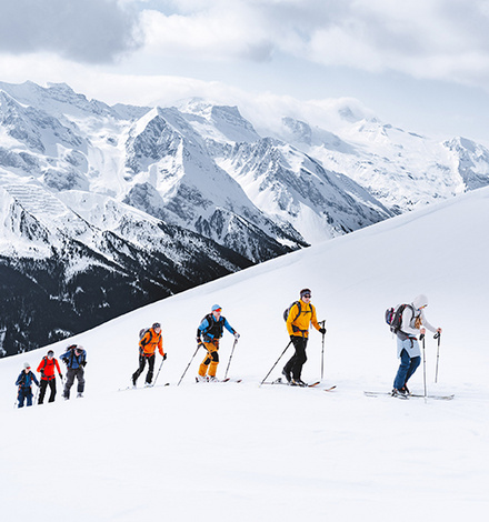 Die Crew im Aufstieg Richtung Rastkogel. Es ist ein Traum.