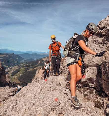 Unterwegs im Dolomitenfels auf die Große Cirspitze.