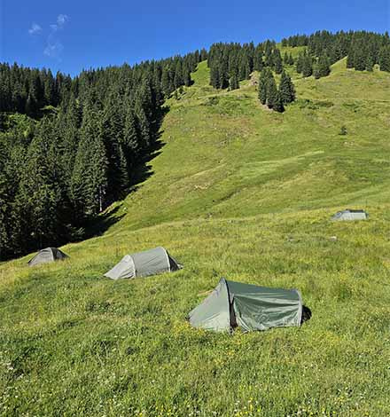 Setting up camp