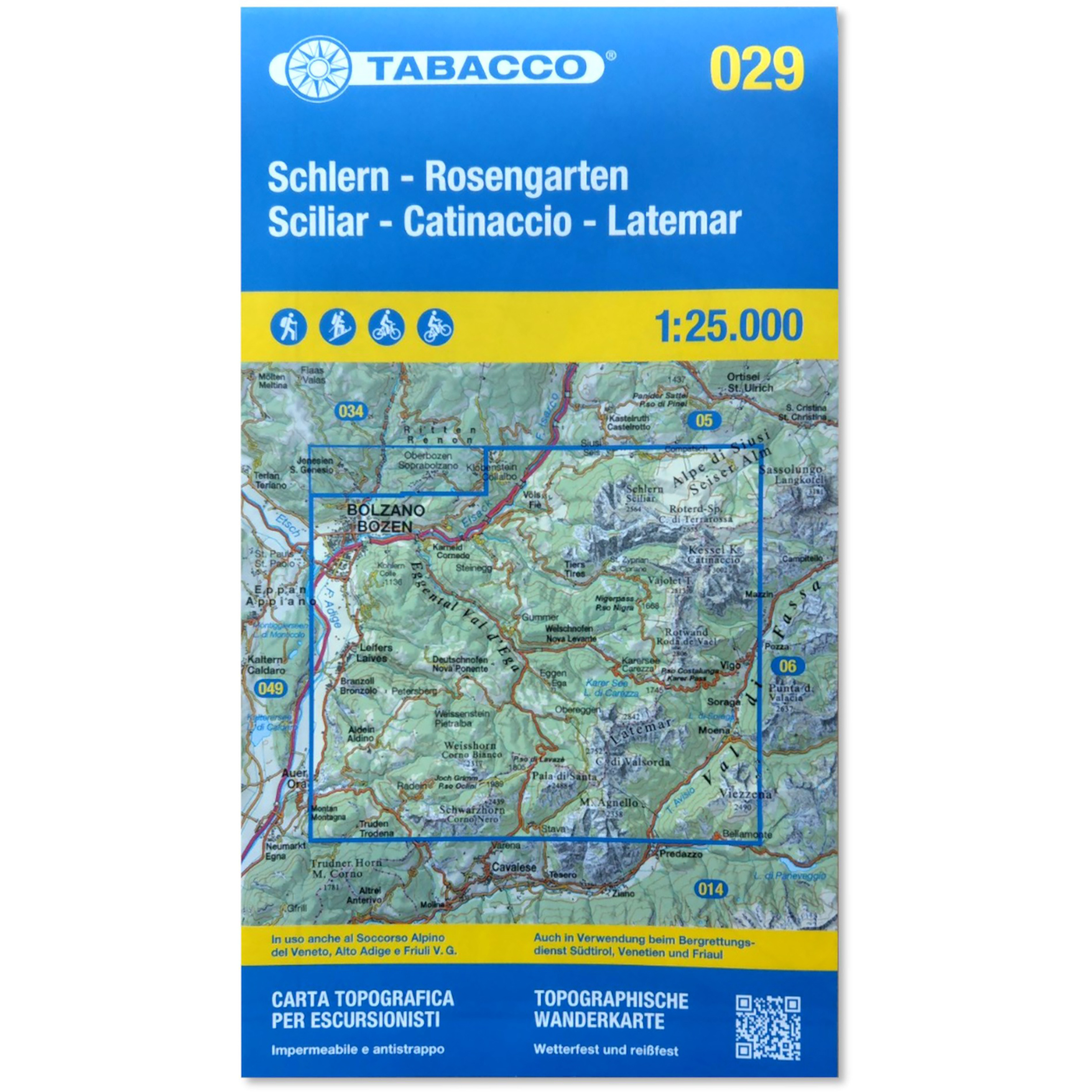 Tabacco Schlern - Rosengarten - Regglberg 029 Wanderkarte