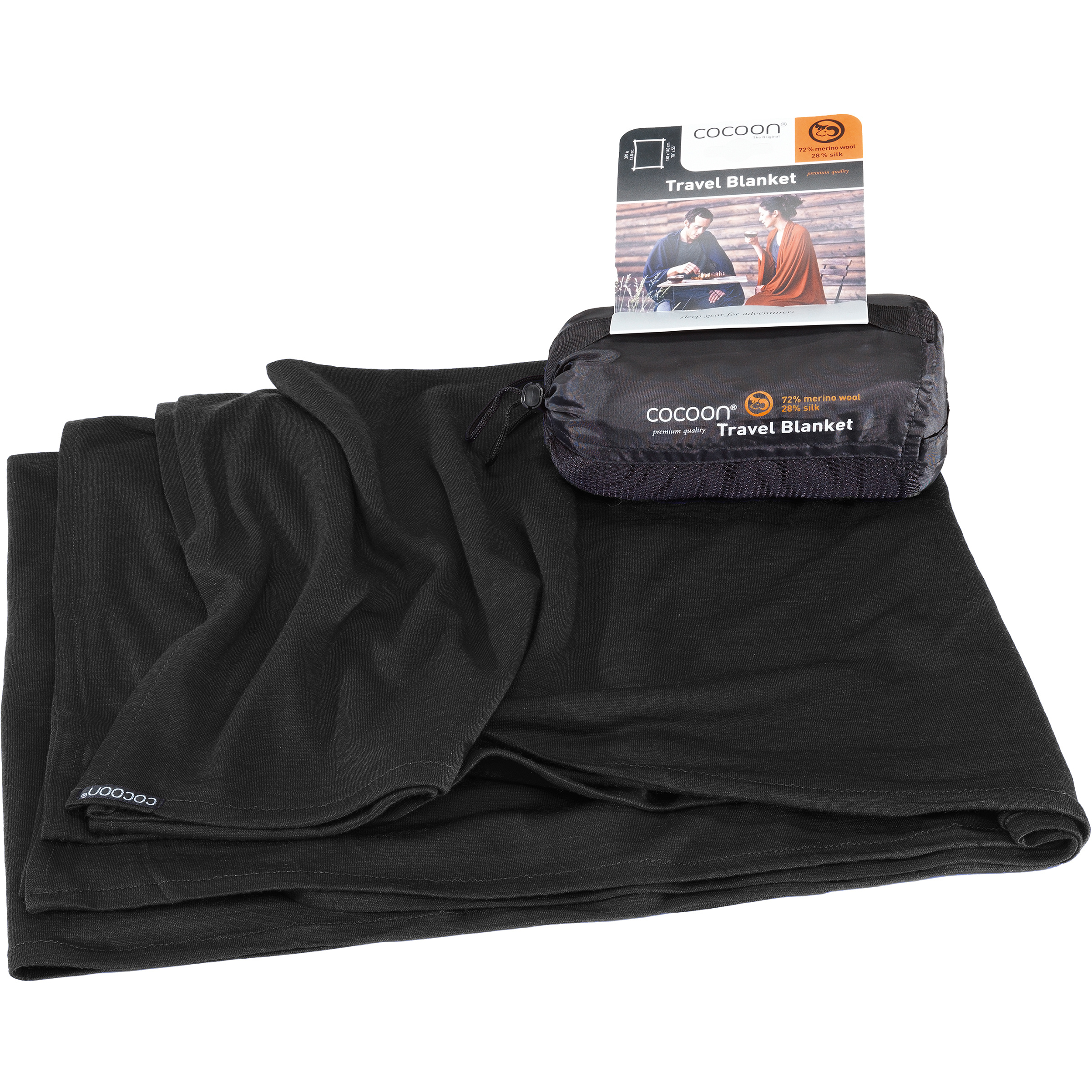 Cocoon Merino Reisedecke Reisedecken schwarz Größe ONE SIZE Camping | Reise Merinowolle