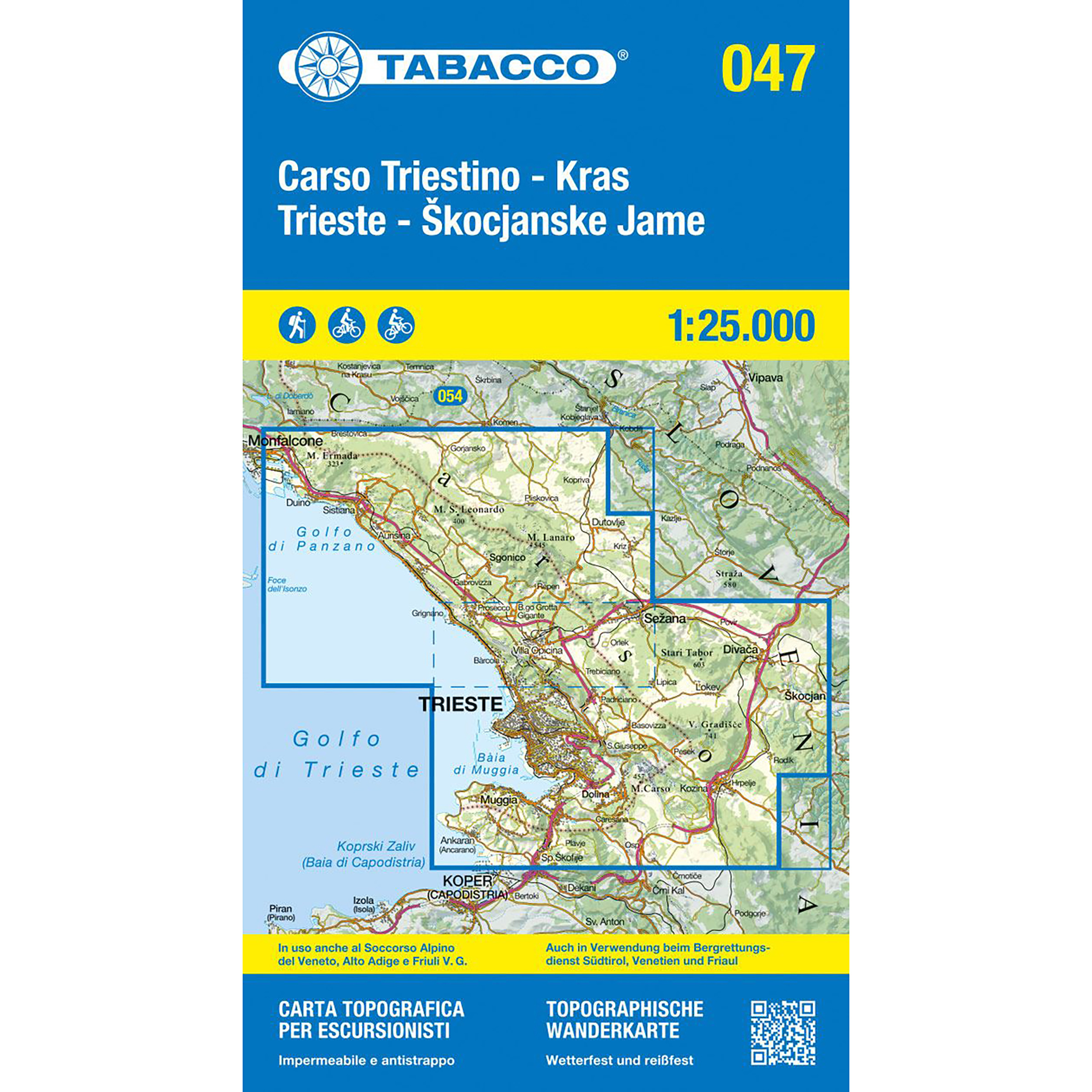 Tabacco Carso Triestino e Isontino 047 Wanderkarte