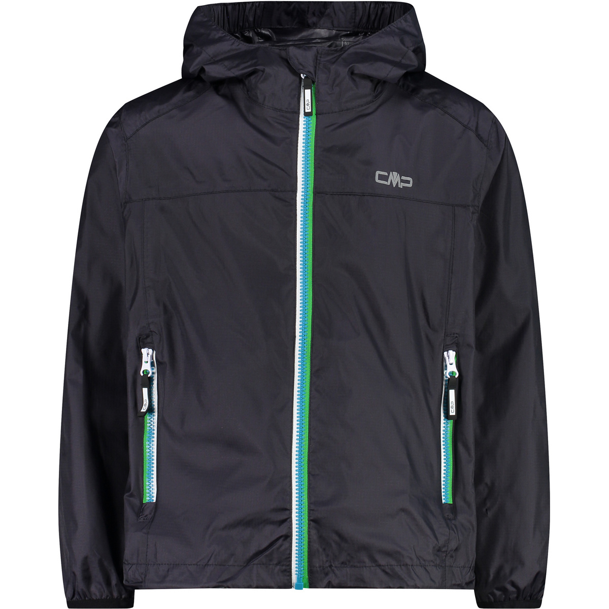 CMP Kinder Fix Hoodie Regenjacke (Größe 116, grau)