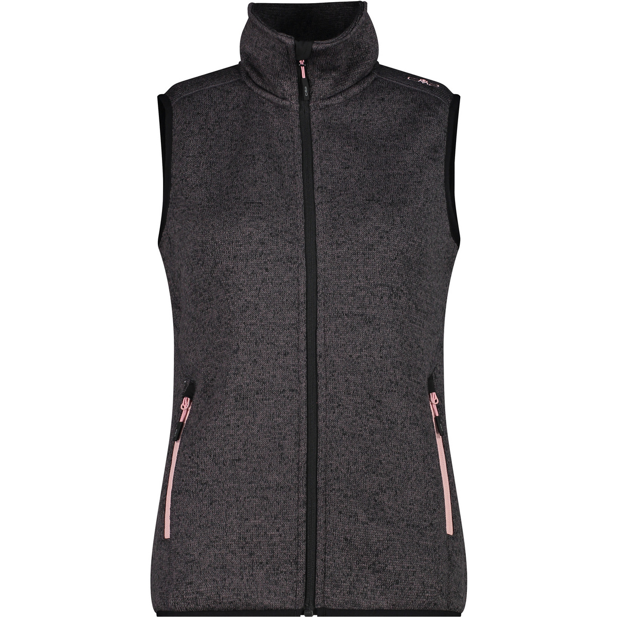CMP Donna Gilet in pile effetto "maglia" (Taglia XL, Nero)