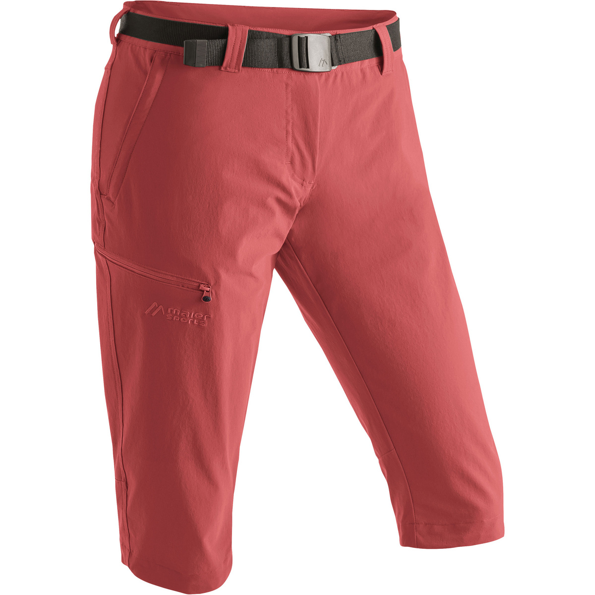Maier Sports Donna Pantaloni capri Inara Slim (Taglia L, Rosso)