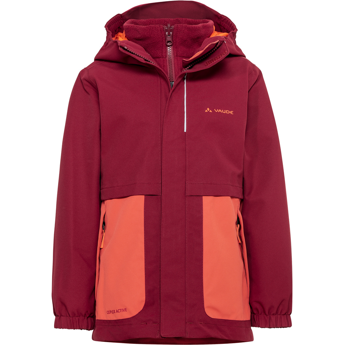 Vaude Kinder Campfire 3in1 Jacke (Größe 104, rot)
