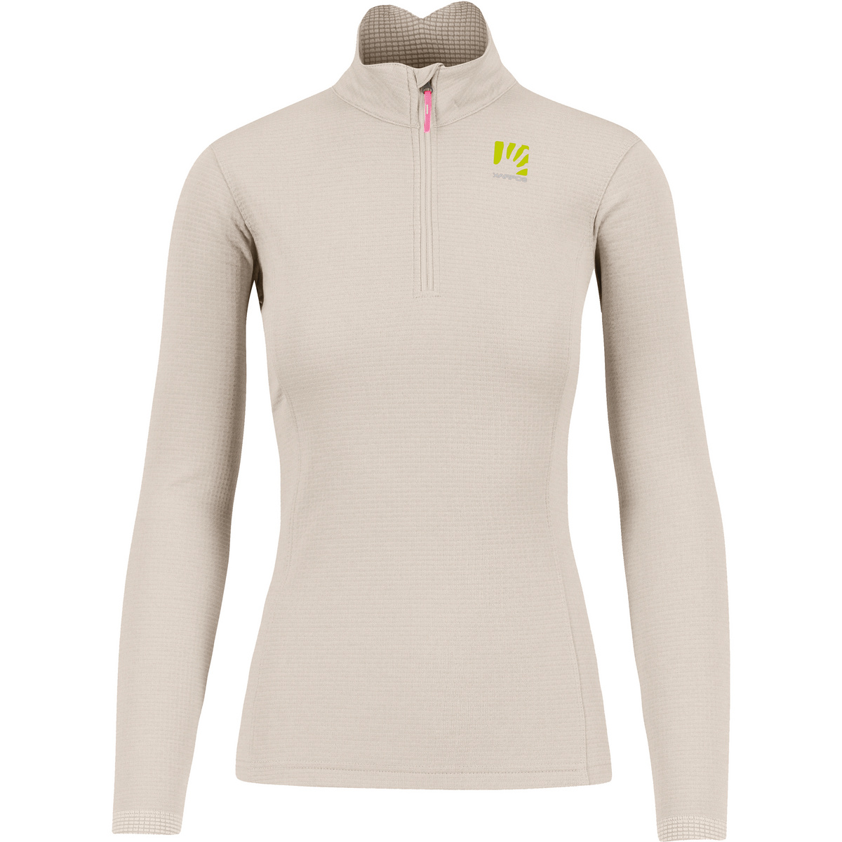 Karpos Femme T-shirt long Pizzocco Half Zip (taille XS, Beige)