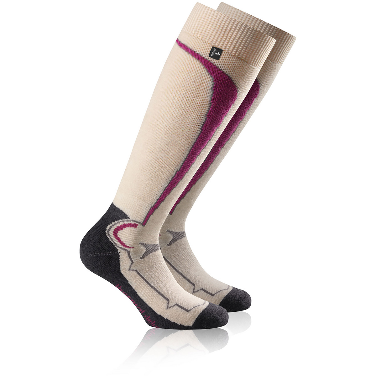 Rohner Calze da sci Thermal Deluxe (Taglia 36 , Beige)