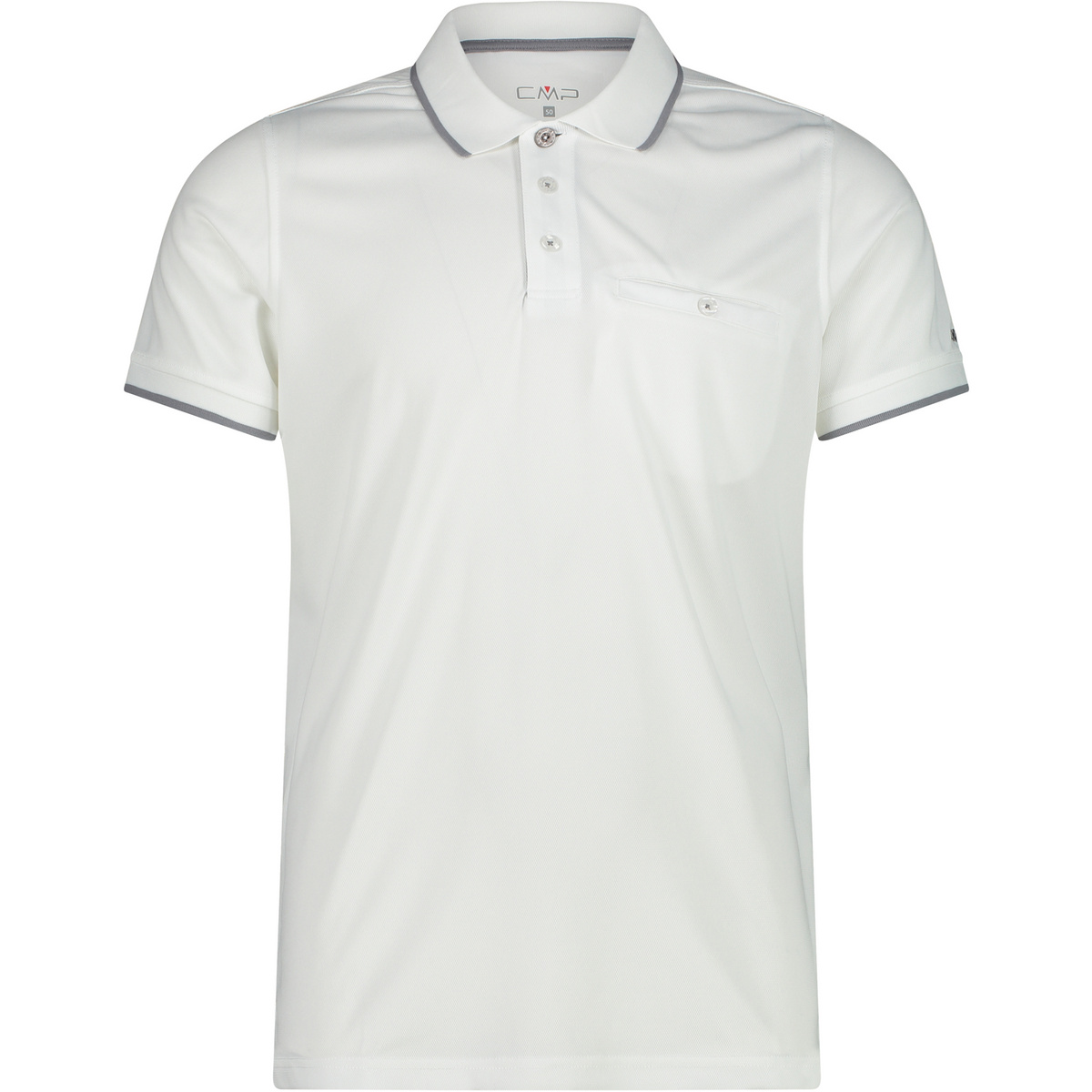 CMP Herren Piquet Polo T-Shirt (Größe S, weiss)