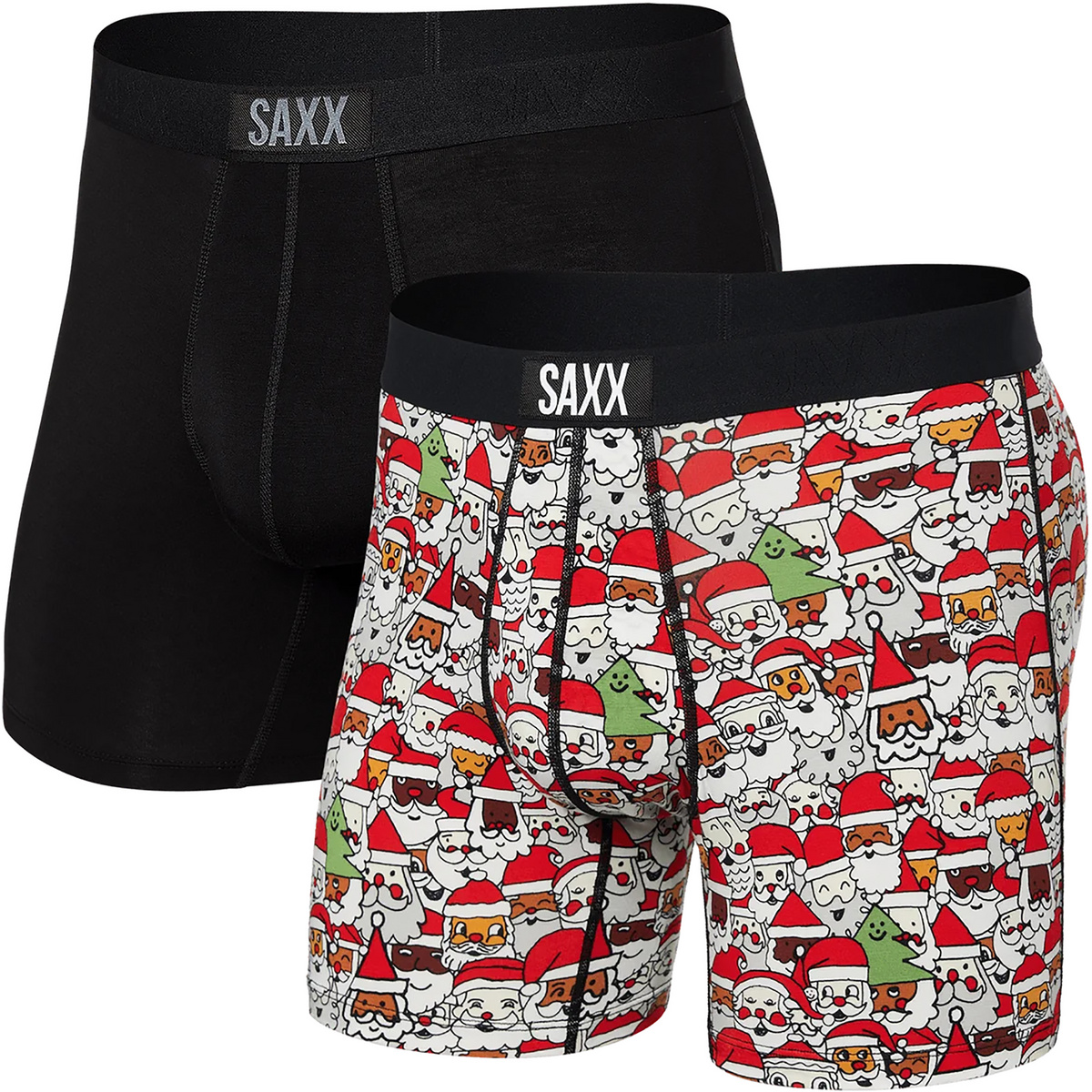 Saxx Underwear Homme Vibe Boxer 2er Pack (taille M, Noir)