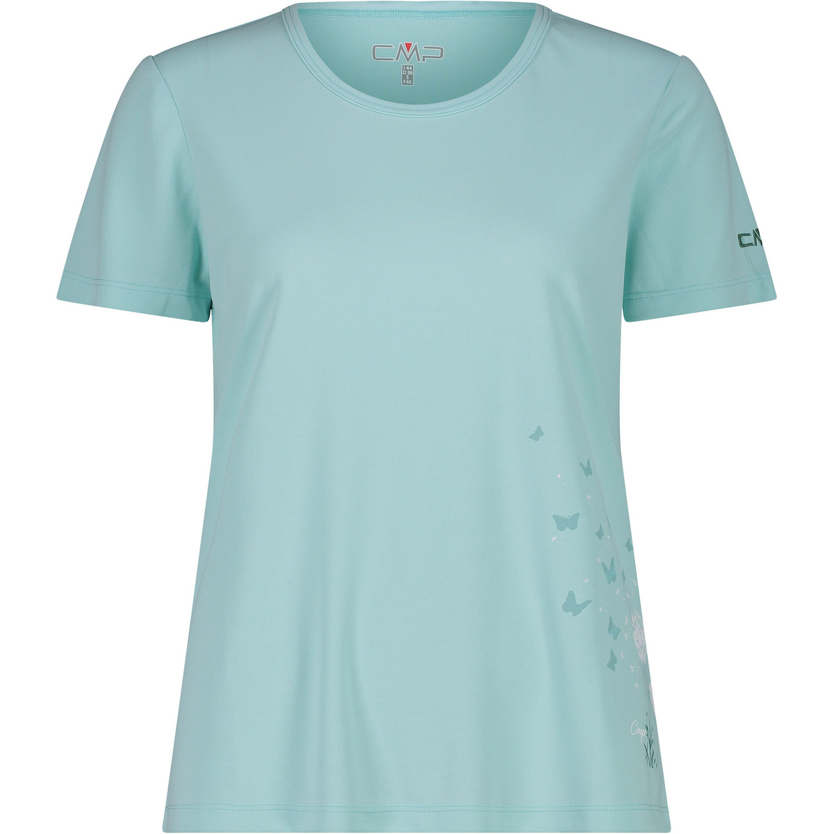 CMP Donna Maglietta Print (Taglia L, Turchese)