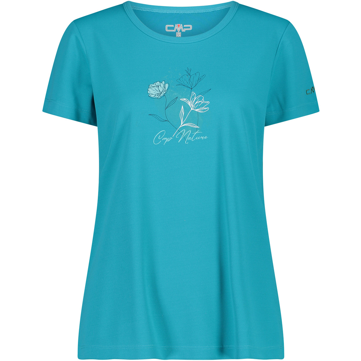 CMP Donna Maglietta Print (Taglia XXL, Blu)