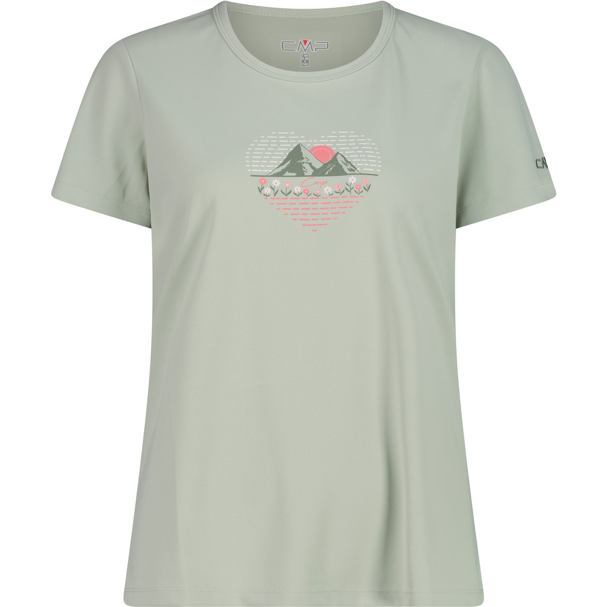 CMP Damen Print T-Shirt (Größe XS, grau)