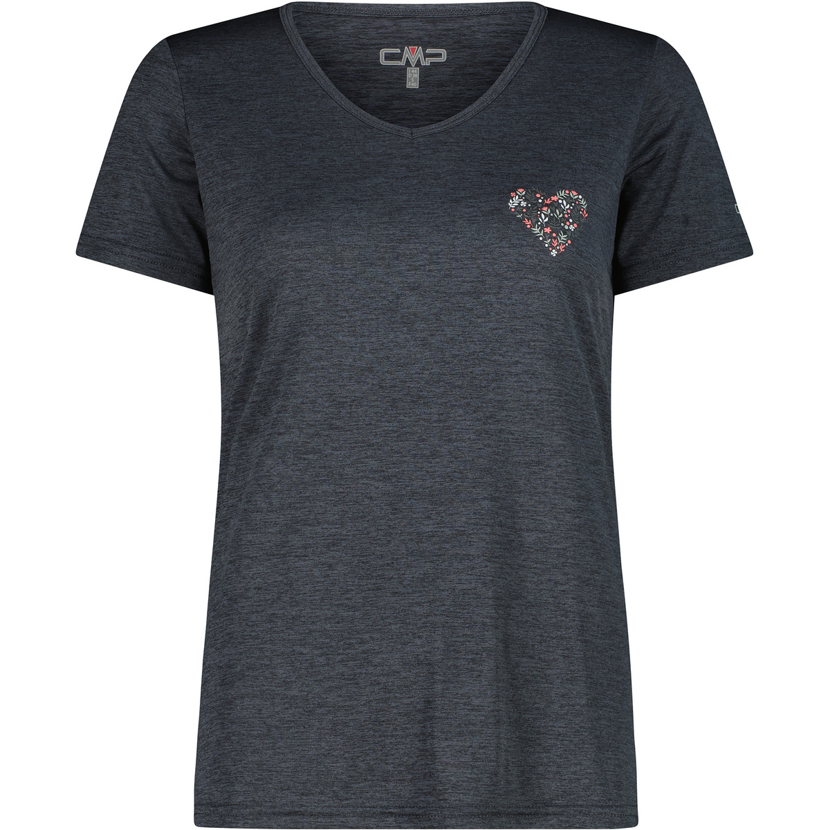 CMP Damen Melange Print T-Shirt (Größe L, blau)