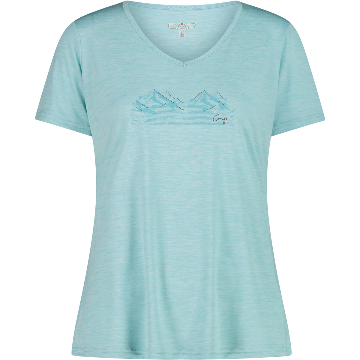 CMP Damen Melange Print T-Shirt (Größe XL, tuerkis)
