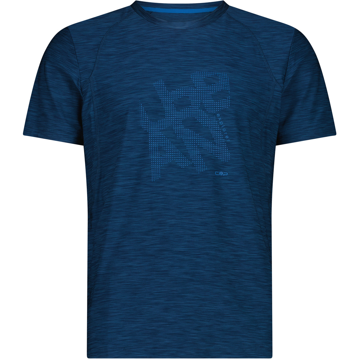 CMP Uomo Maglietta Melange Print (Taglia M, Blu)