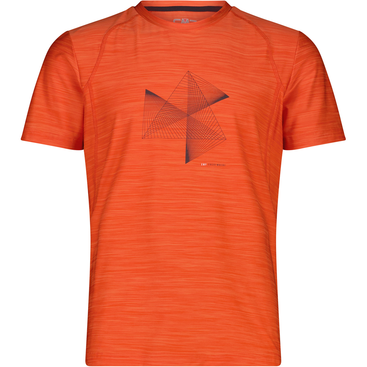 CMP Uomo Maglietta Melange Print (Taglia XL, Arancione)