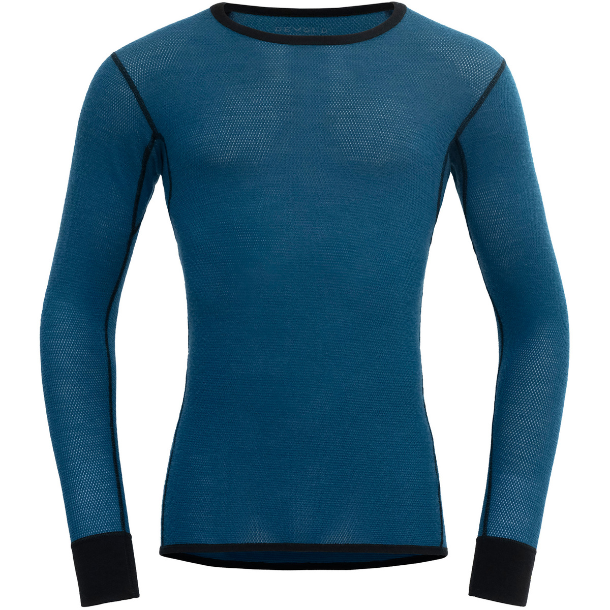 Devold Uomo Maglia a manicha lunga Wool Mesh (Taglia L, Blu)
