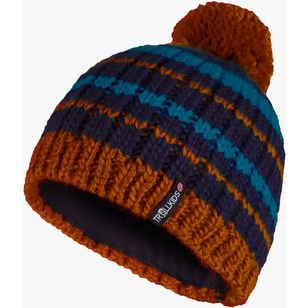 Trollkids Kinder Hafjell Bobble Mütze (Größe 48 , blau)