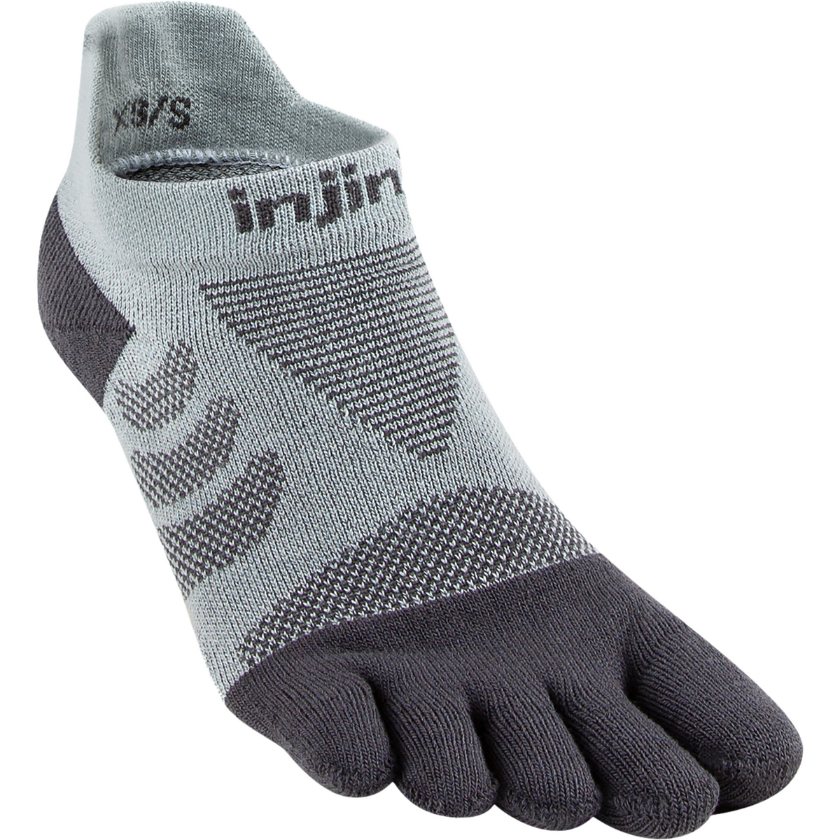 Injinji Femme Chaussettes Ultra Run No-Show (taille 40.5 , Gris)