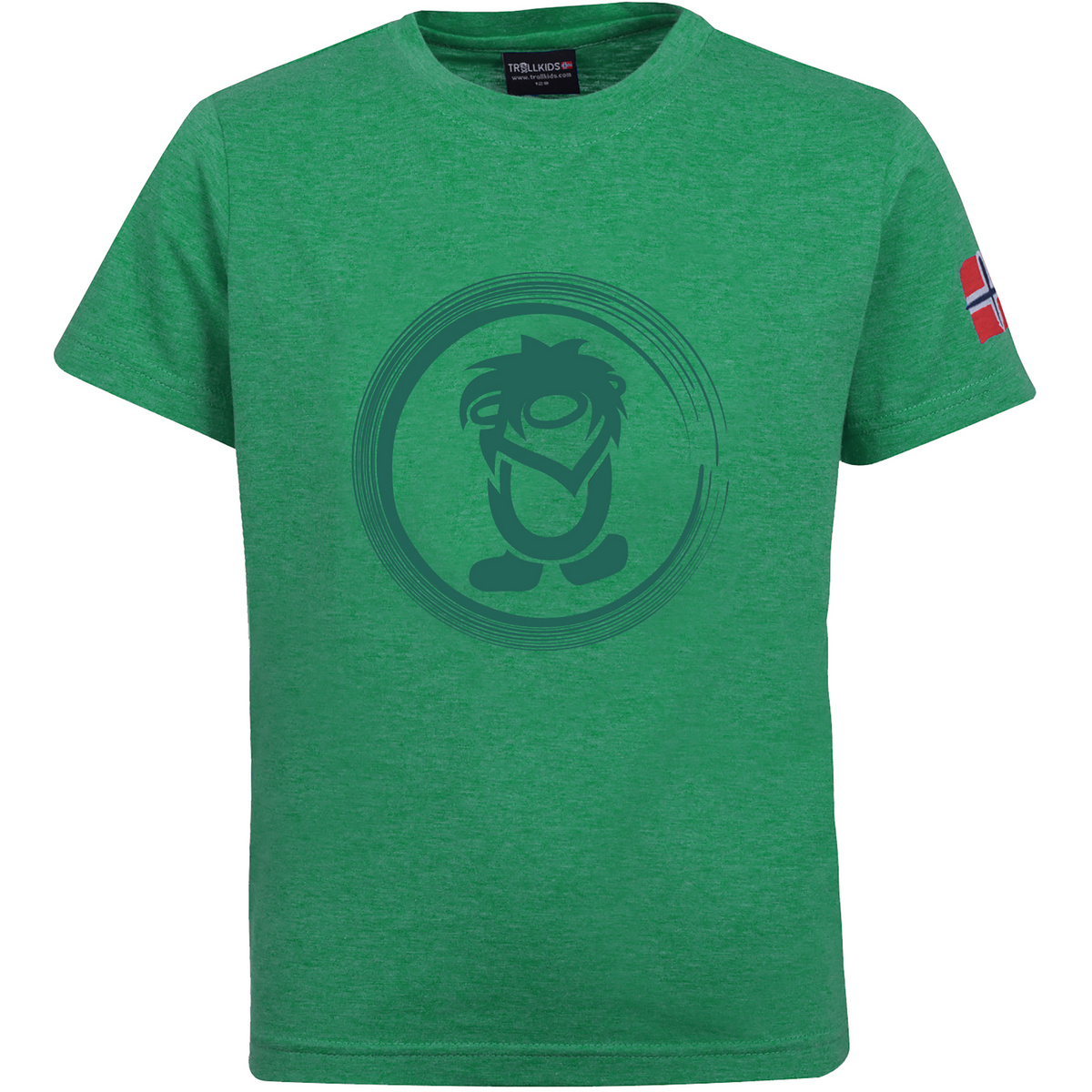 Trollkids Bambino Maglietta Trollfjord (Taglia 128, Verde)