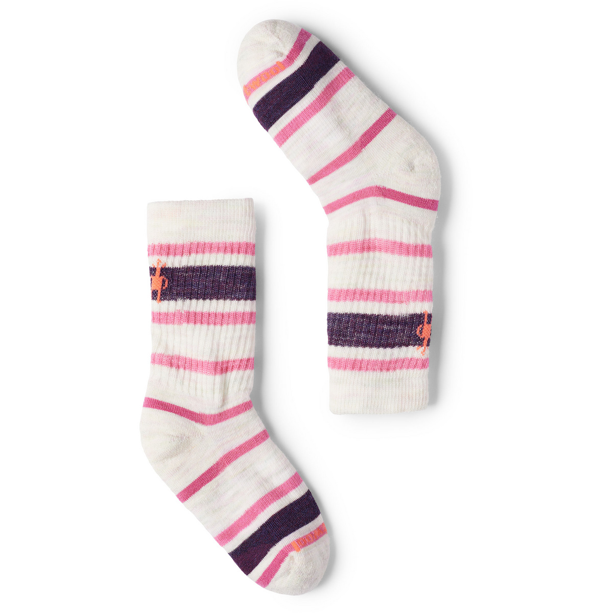 Smartwool Kinder Hike Light Striped Crew Socken (Größe 25 , rosa)