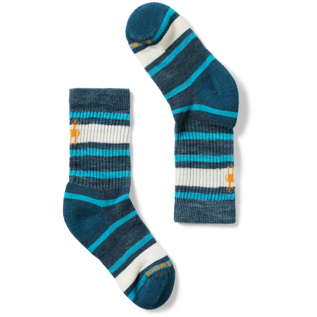 Smartwool Kinder Hike Light Striped Crew Socken (Größe 34 , blau)