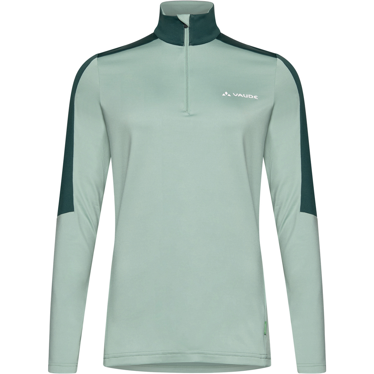 Vaude Donna Maglione mezza zip Livigno Half Zip II (Taglia XXS, Verde)