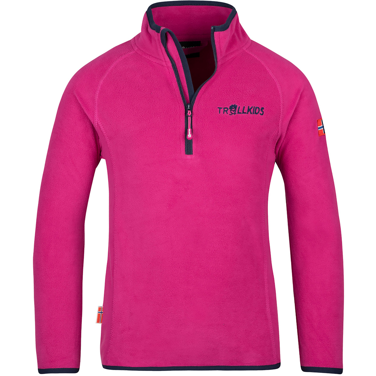 Trollkids Bambino Maglione mezza zip Nordland (Taglia 140, Magenta)