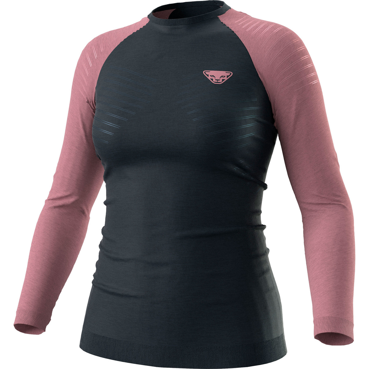 Dynafit Femme T-shirt long Tour Light Merino (taille L, Rose vif)