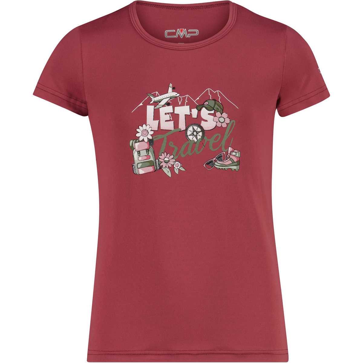 CMP Kinder Print T-Shirt (Größe 116, rot)