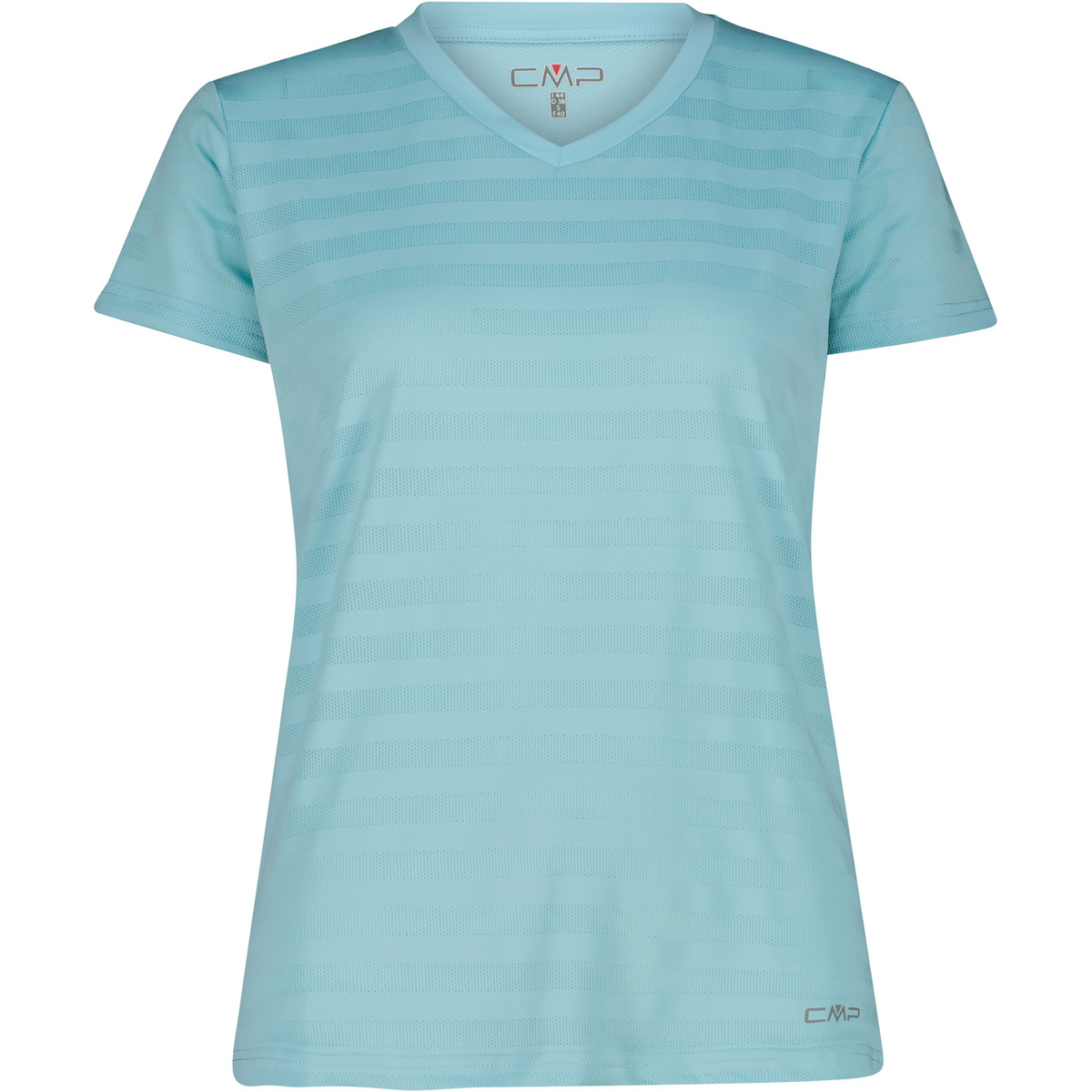 CMP Damen Striped Mesh T-Shirt (Größe S, tuerkis)