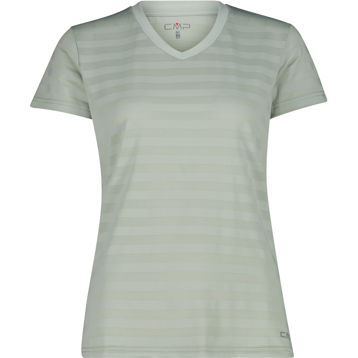 CMP Damen Striped Mesh T-Shirt (Größe S, grau)