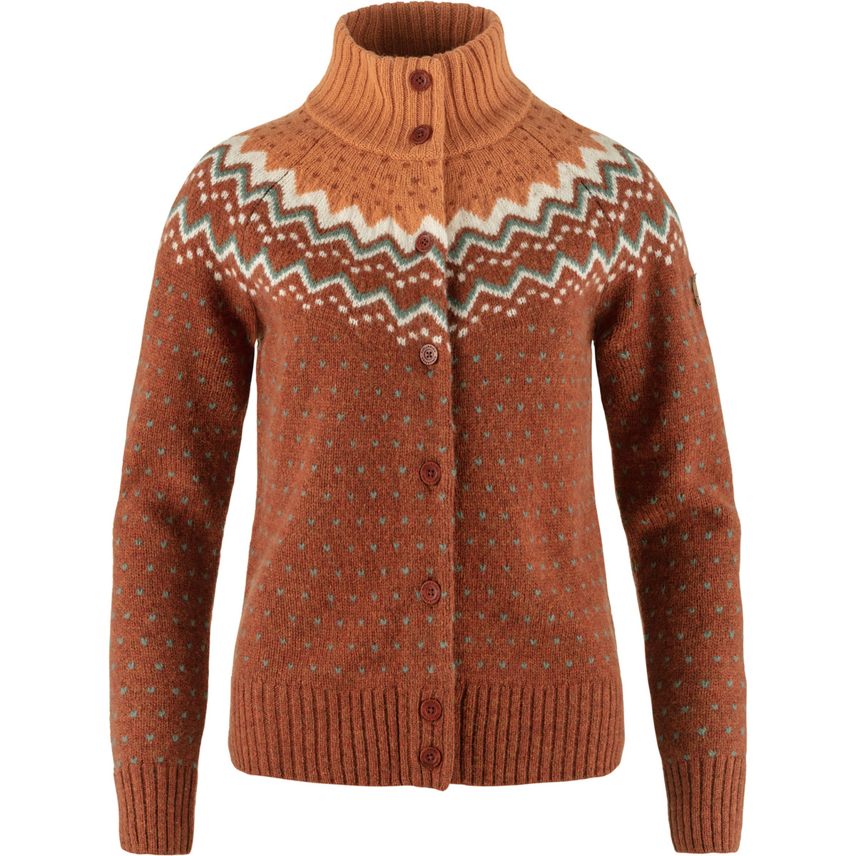 Fjällräven Donna Cardigan Övik Knit (Taglia XS, Marrone)