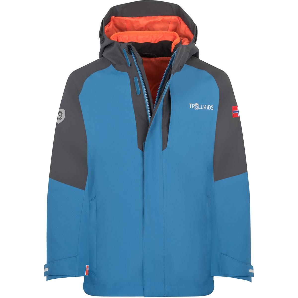 Trollkids Enfants Veste Skanden 3in1 (taille 128, Bleu)