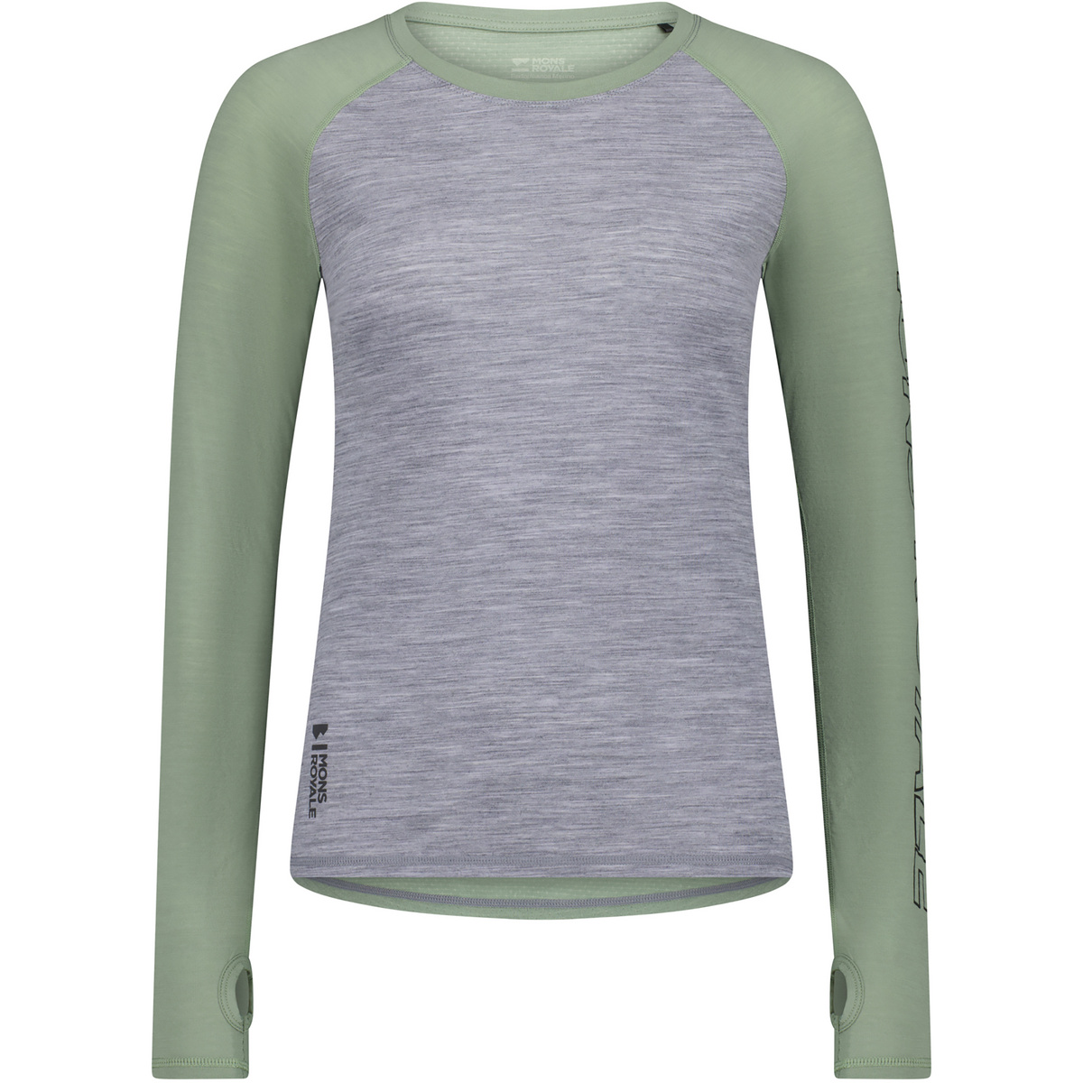 Mons Royale Donna Maglia a manica lunga Bella Tech (Taglia S, Grigio)