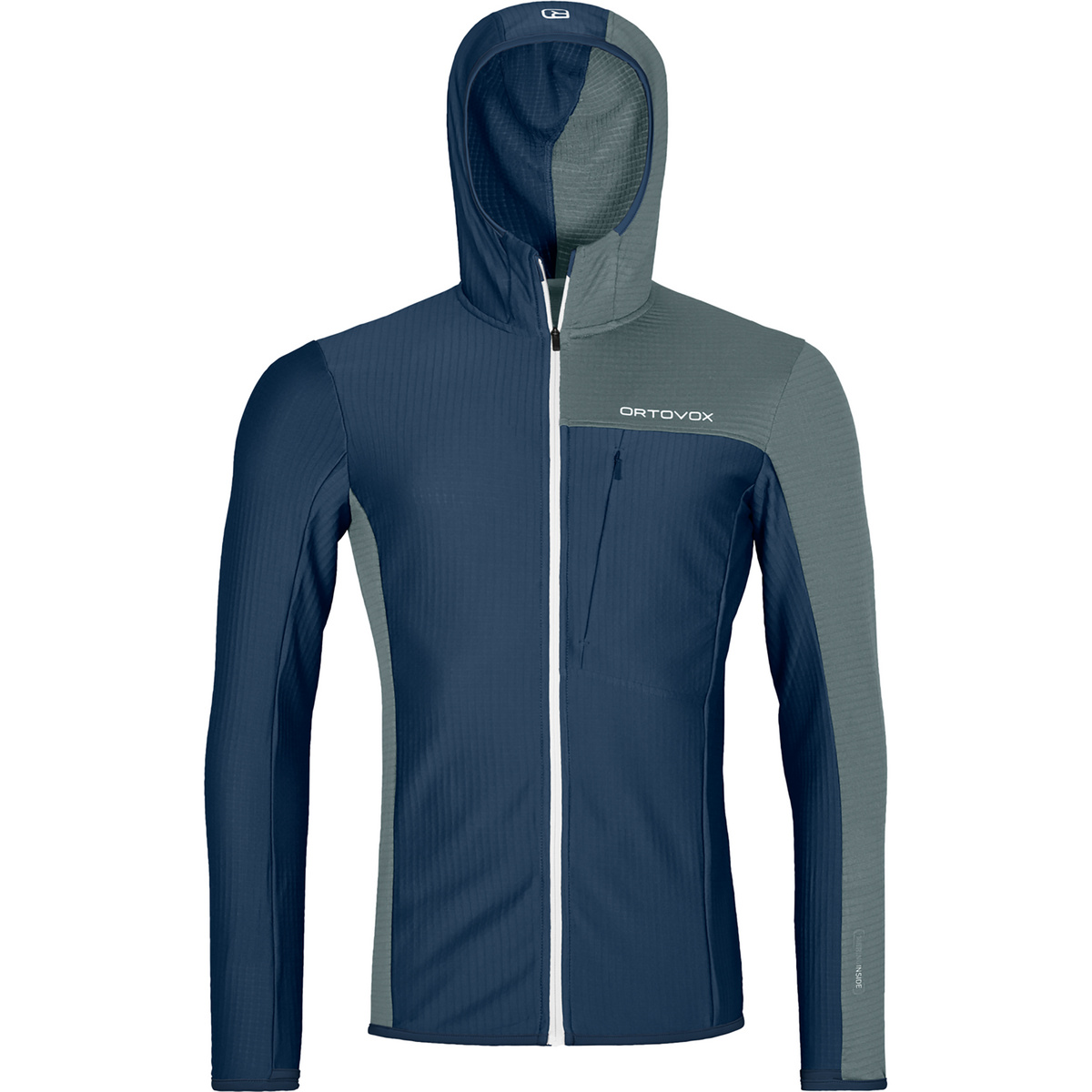 Ortovox Herren Fleece Light Grid Hoodie Jacke (Größe L, blau)