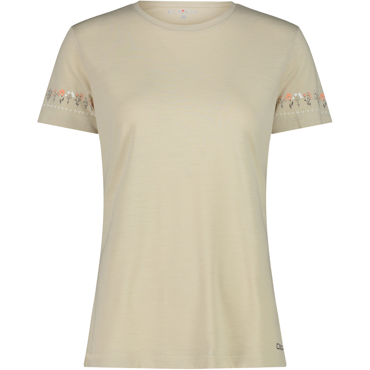 CMP Donna Maglia a manica corta Print (Taglia XS, Beige)