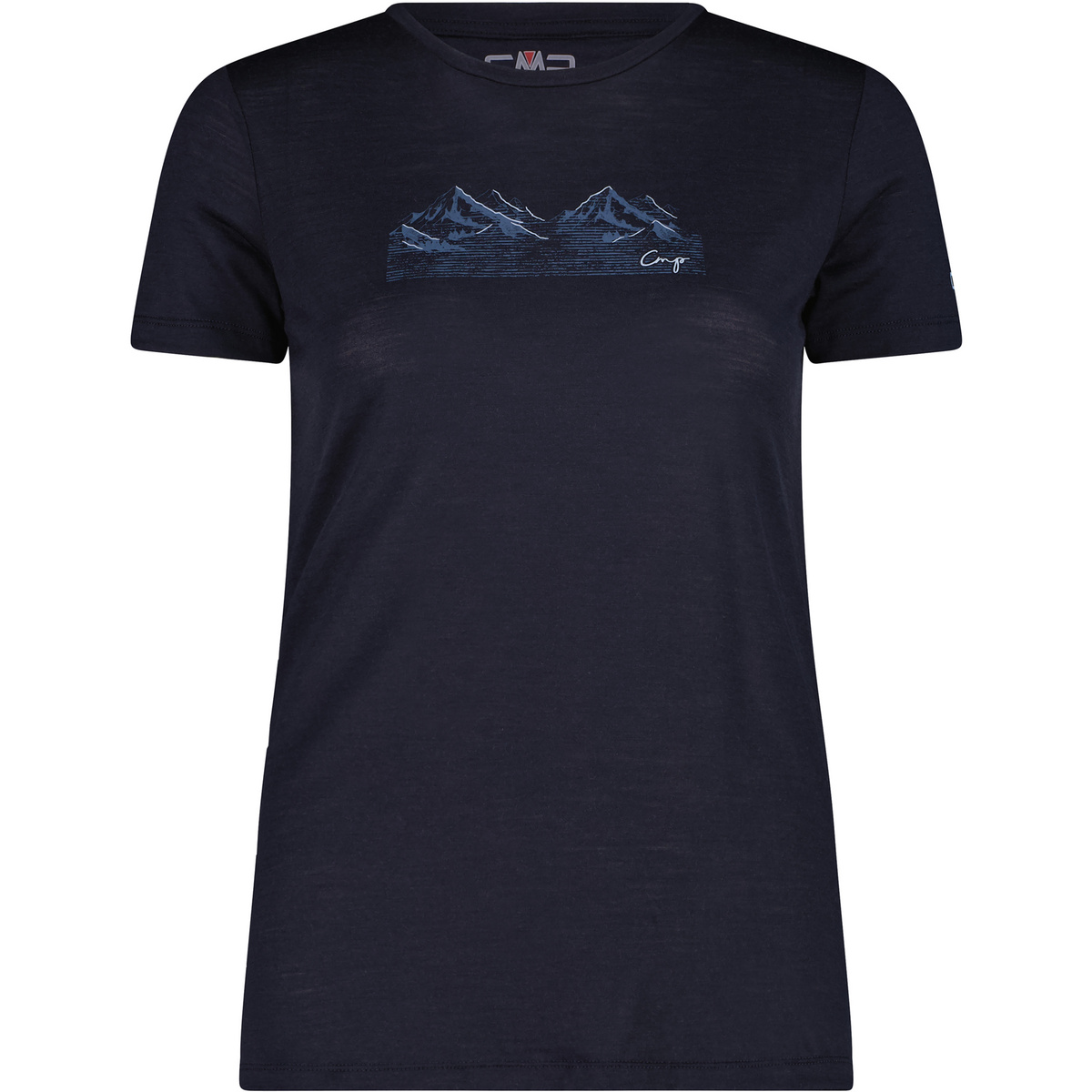 CMP Damen Print T-Shirt (Größe XXS, schwarz)