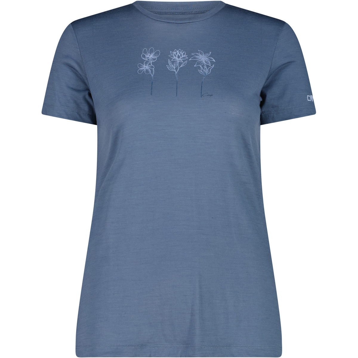 CMP Damen Print T-Shirt (Größe XXS, blau)