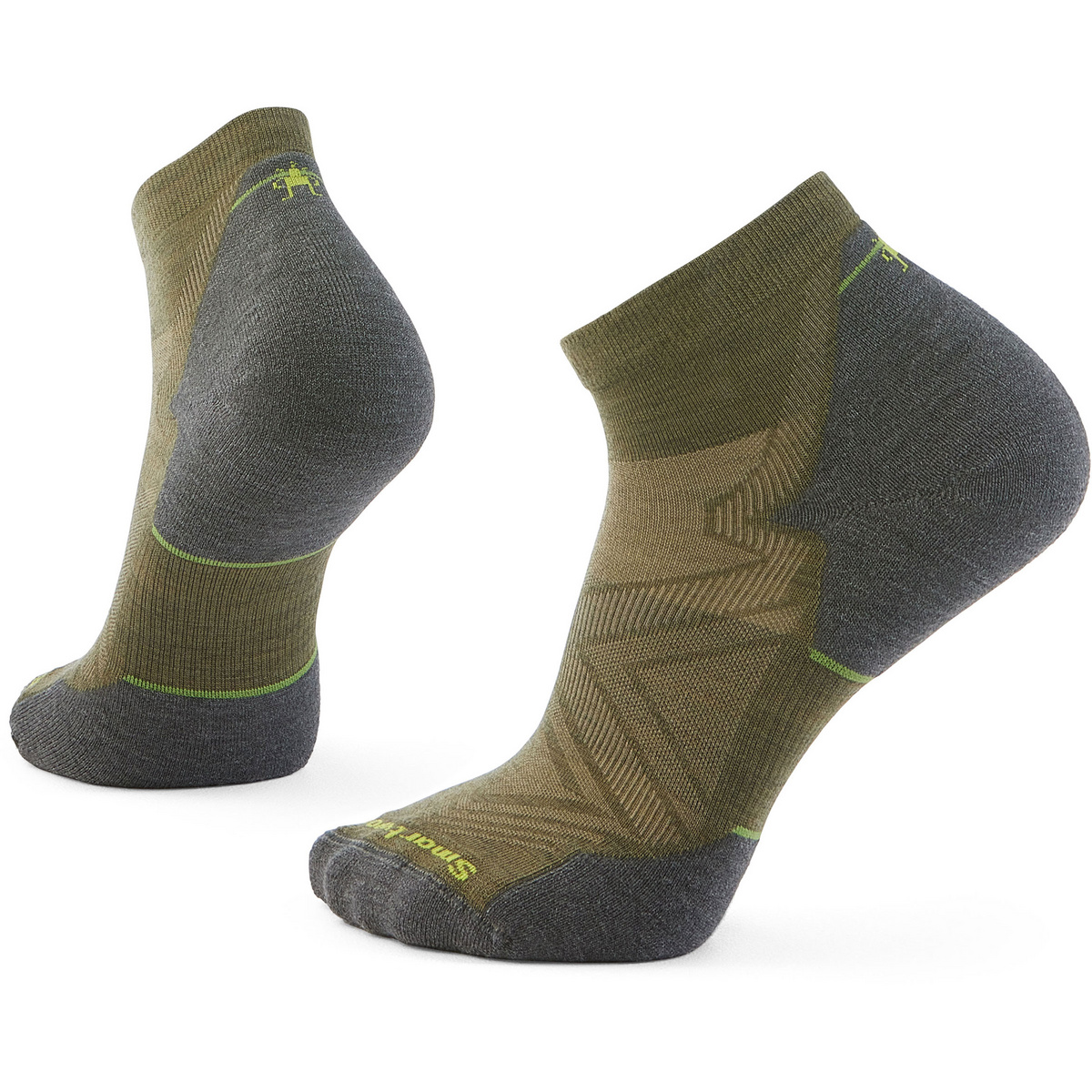 Smartwool Uomo Calze Run Targeted Cushion Ankle (Taglia 42 , Verde oliva)