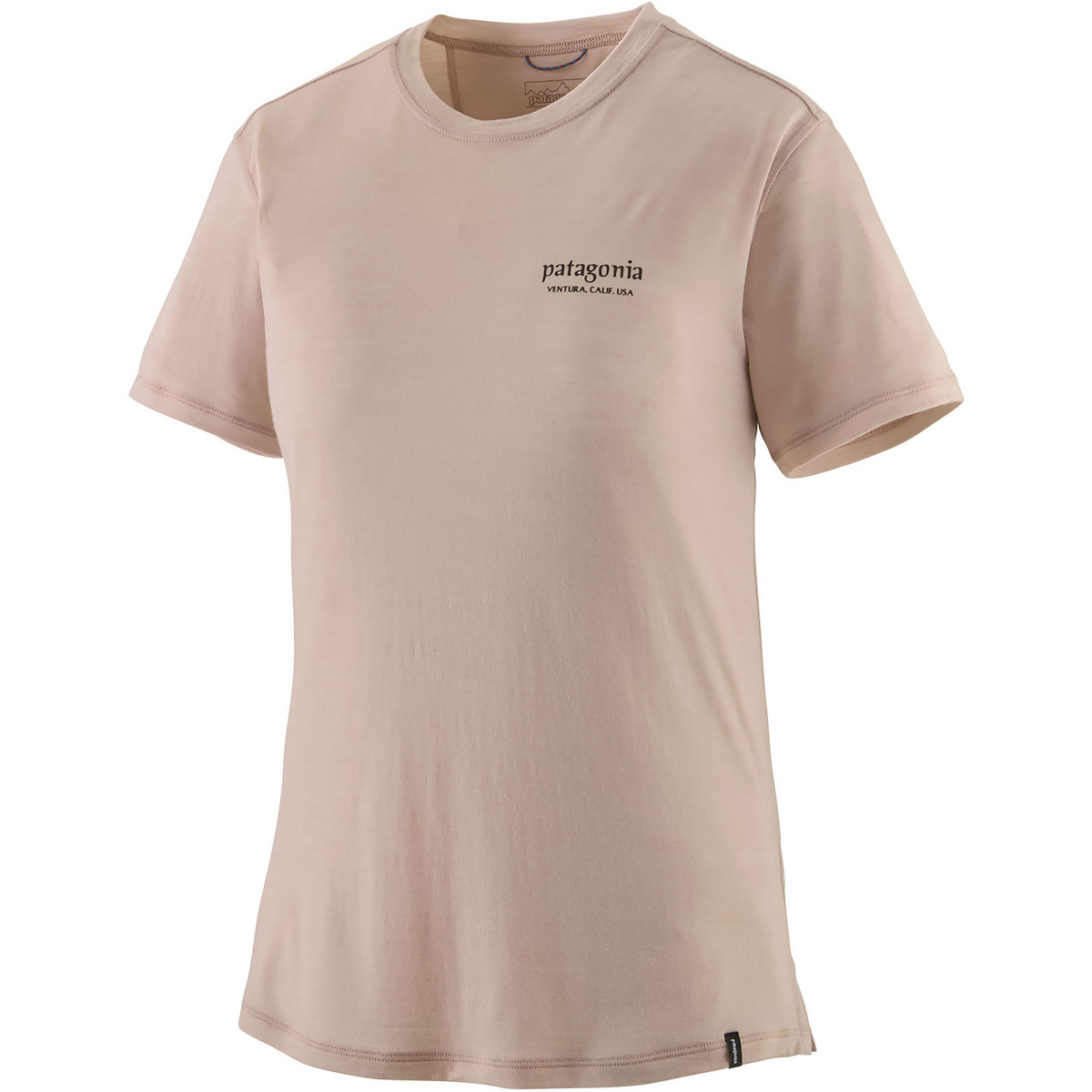 Patagonia Damen Cap Cool Merino Graphic T-Shirt (Größe L, beige)
