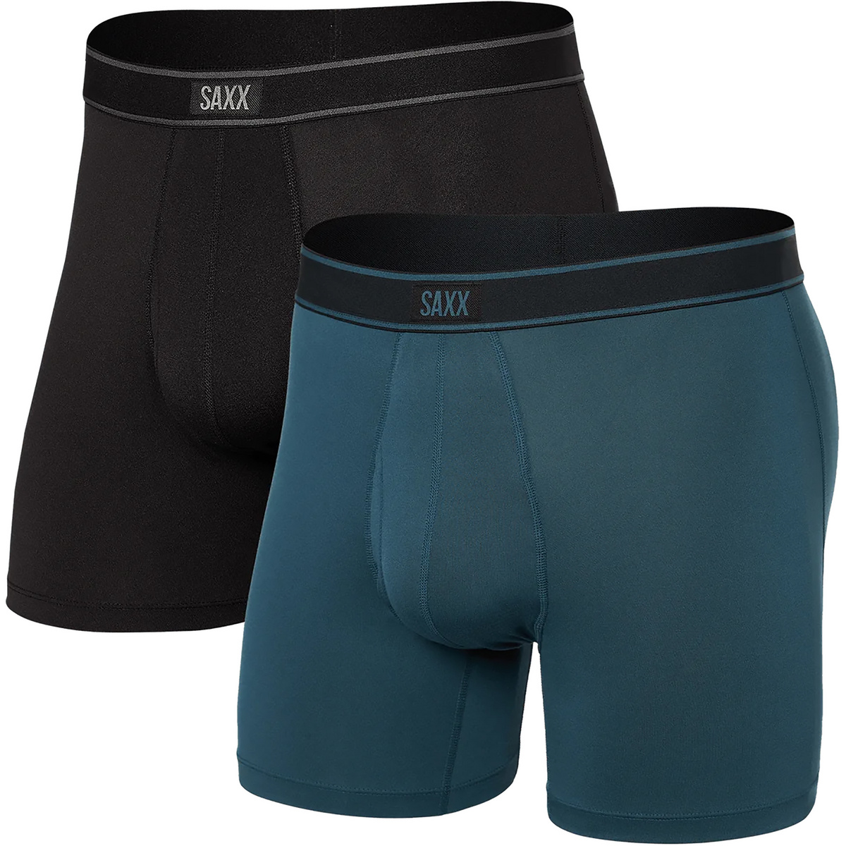 Saxx Underwear Uomo Boxer pack da 2 Daytripper Bb Fly (Taglia M, Turchese)