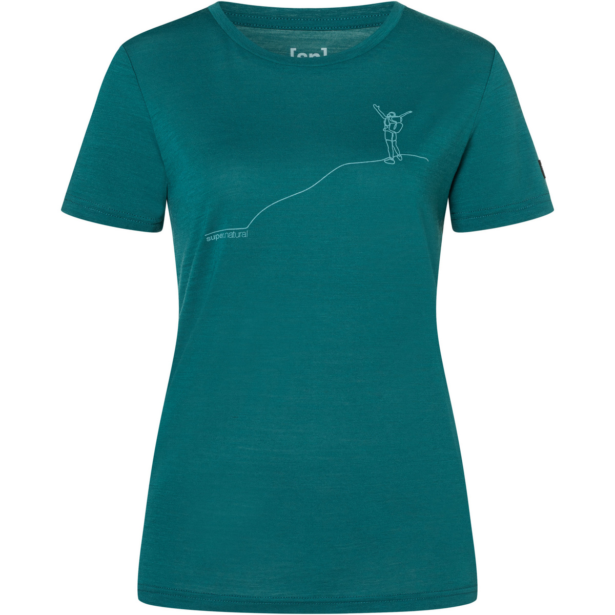 Super.Natural Damen Bergglück T-Shirt (Größe XS, tuerkis)