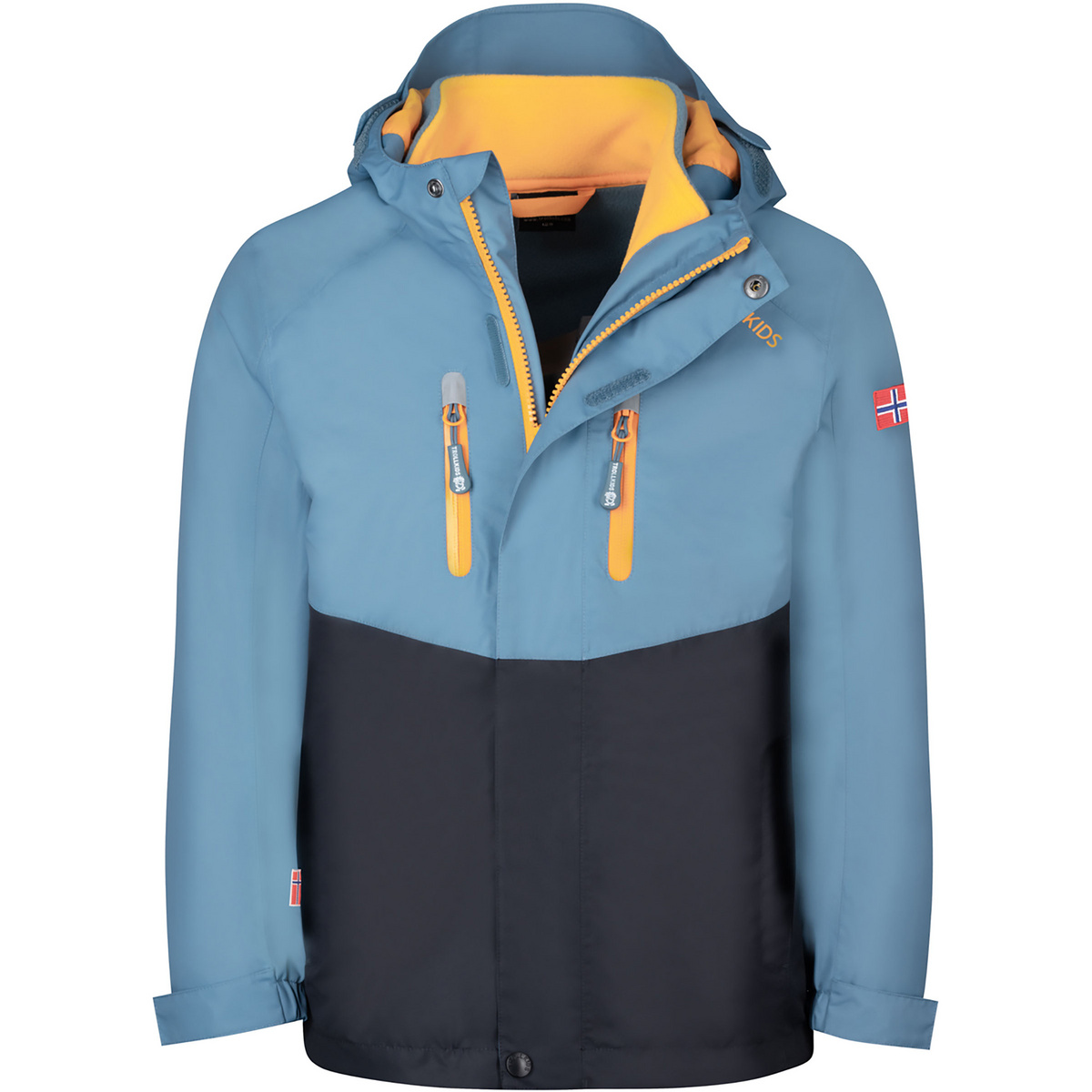 Trollkids Kinder Bryggen 3in1 Jacke (Größe 176, blau)