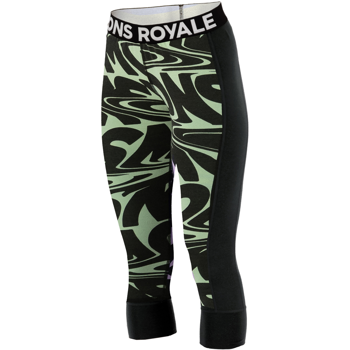 Mons Royale Donna Leggings a 3/4 Cascade Merino Flex 200 (Taglia M, Verde)